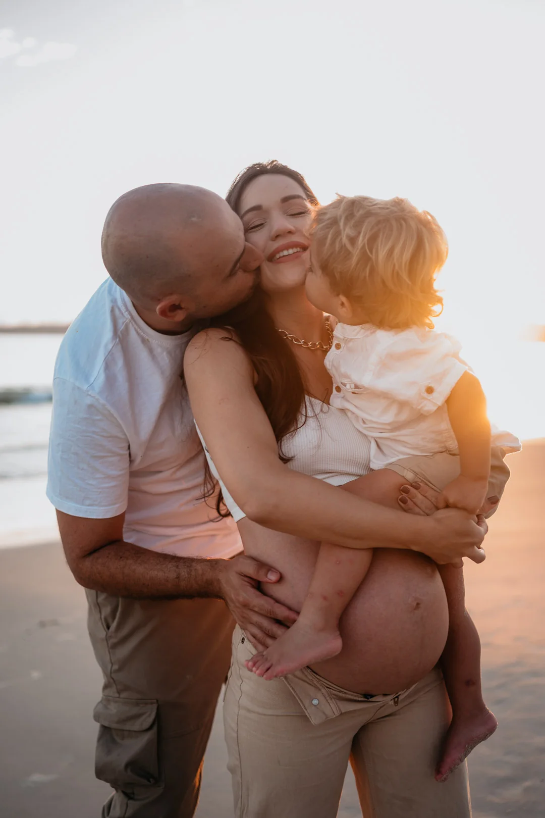 Ana Clara com a família durante a gestação